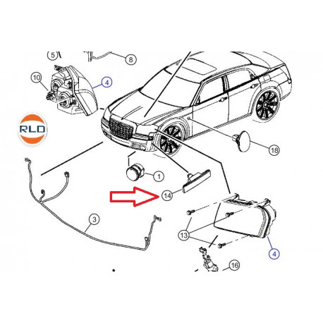 Mopar feu gabarit droit 300c (04805860AA)