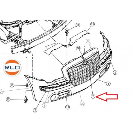 Mopar grille de calandre 300c (04805928AC)