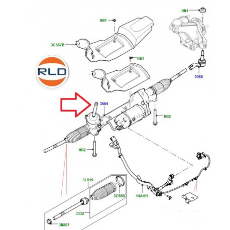 Land rover Cremaillere de direction refaite à neuf (LR142575LR)