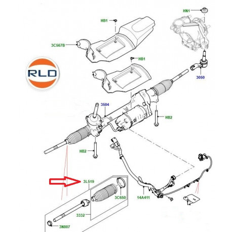 Land rover biellette de directon gauche / droit Evoque (LR026271)
