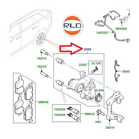 Land rover Etrier arriere gauche VELAR (LR113712)