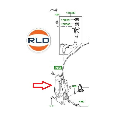 Land rover reservoir pour lave phare et pare b Freelander 2 (LR002305)