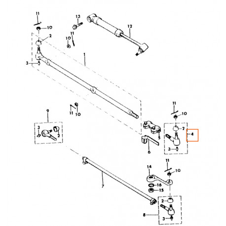 Allmakes 4x4 rotule gauche (surroue) 1990 Wrangler TJ,  YJ (52002541)