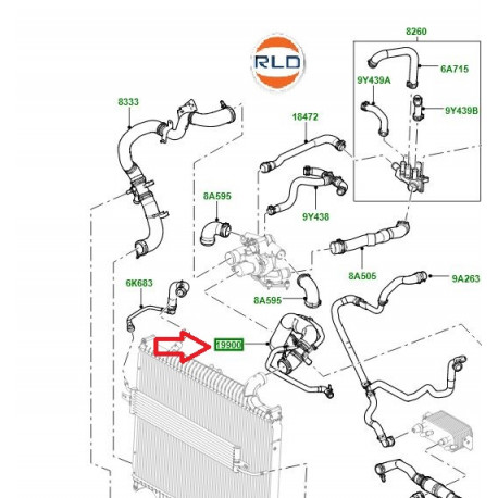 Land rover durite de chauffage Range Sport (PCH503340LR)