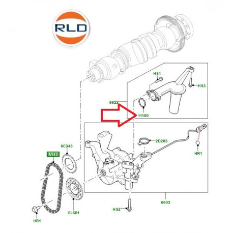 Land rover Joint tube pompe a huile DEFENDER (LR133946LR)