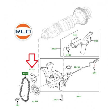 Land rover pignon pompe a huile (LR073750LR)