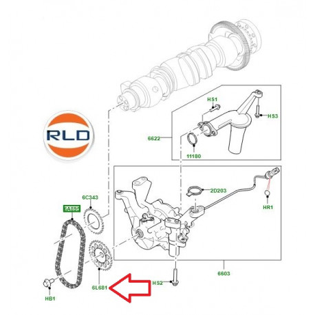Land rover pignon pompe a huile (LR073763LR)