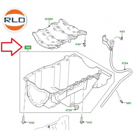 Land rover Carter huile DEFENDER (LR154108LR)