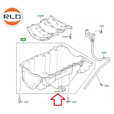 Land rover Bouchon de vidange moteur DEFENDER (LR154091LR)