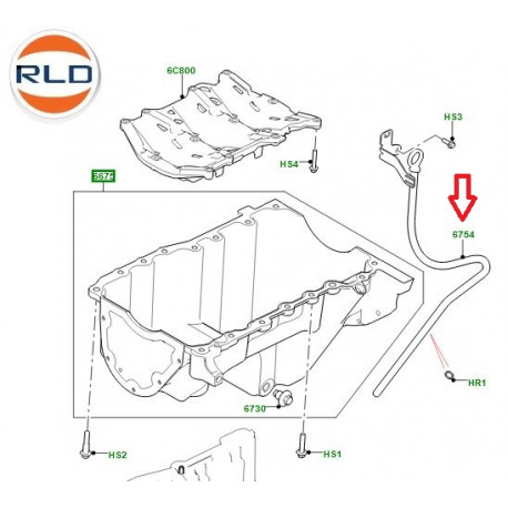 Land rover tube jauge d'huile (LR112100LR)
