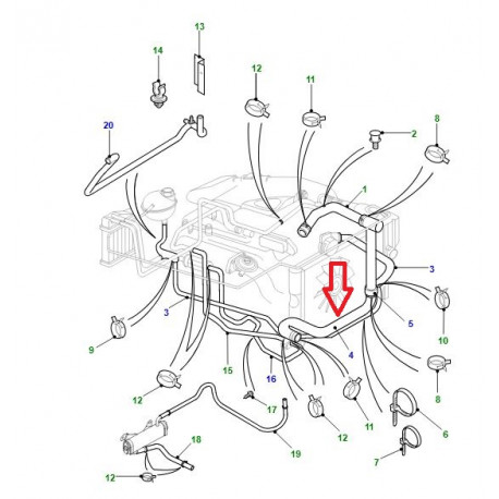 Land rover durite de radiateur Defender 90, 110, 130 (PCH115470)