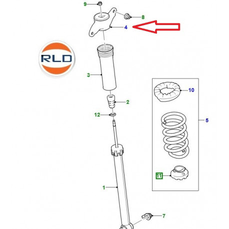 Jaguar montage d'amortisseur arrière droite XE (T4N14851)