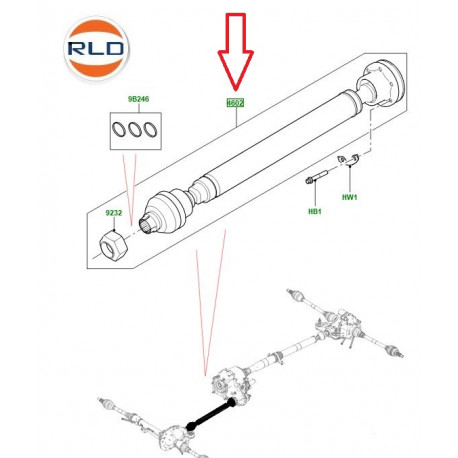 Land rover arbre transmission avant New Defender (LR082562LR)