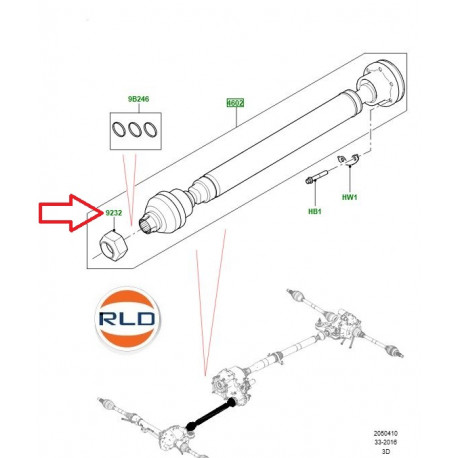 Land rover ecrou-arbre trans (LR085960)