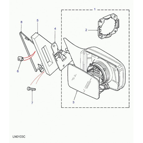 Land rover retroviseur exterieur Discovery 2 (CRB501300PMA)