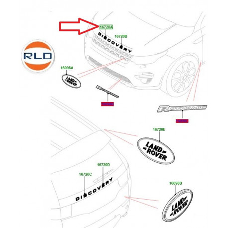 Land rover Logo capot DISCO (LR113754LR)