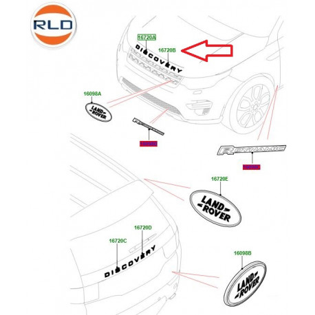 Land rover Logo capot VERY (LR113755LR)