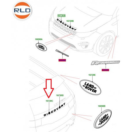 Land rover Logo coffre DISCO (LR113756LR)