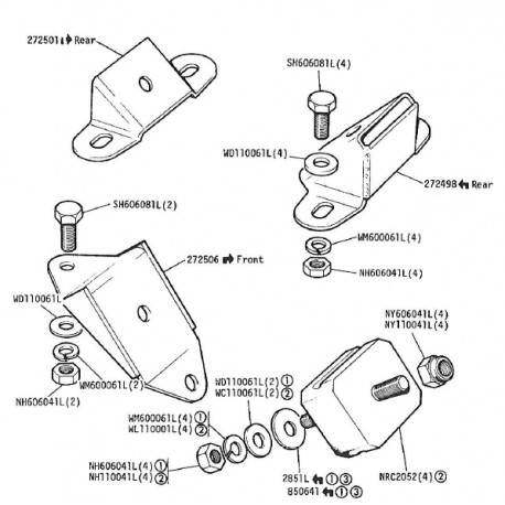 Land rover support MOTEUR en metric et diesel (NRC2052)