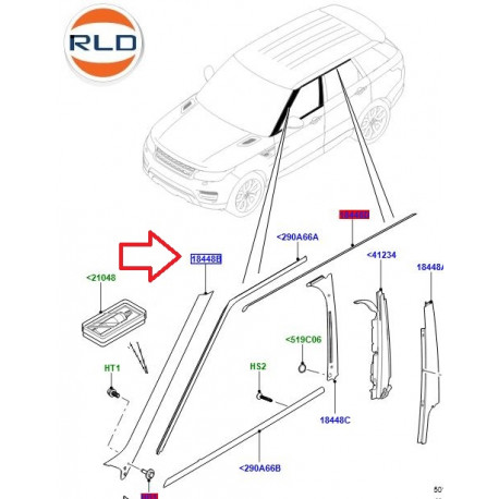 Land rover Moulure montant gauche parebrise RANGE SPORT (LR076515LR)