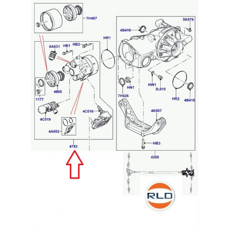 Land rover accouplement-arbre transmission (LR077838)