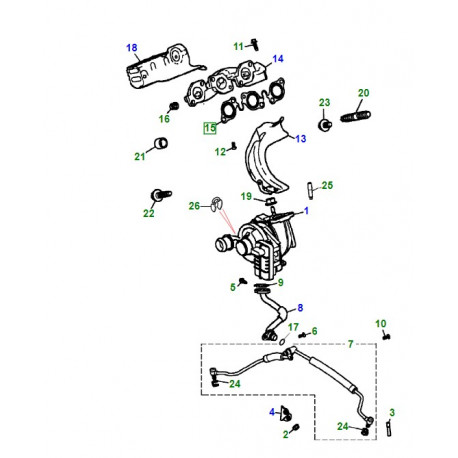 Jaguar joint de collecteur d'échappement F-Pace,  S-Type,  XF X250,  XJ X351,  XJ6 X350 (C2S30281)