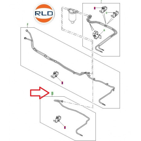 Land rover tuyau flexible alimentation combustible Defender 110 (WJP107930)