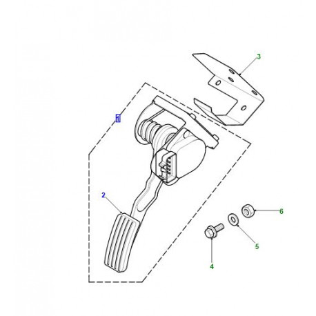 Land rover pedale acelerateur complete Defender 90, 110, 130 (LR031386)