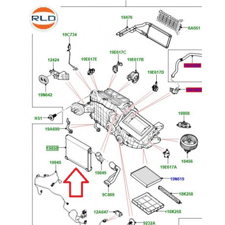 Land rover evaporateur (LR093043)