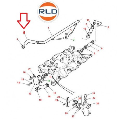 Land rover durite de chauffage Range Classic (ERC2320)