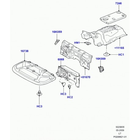 Britpart agrafe Discovery 3, Evoque, Range P38, Sport (BTR2985B)