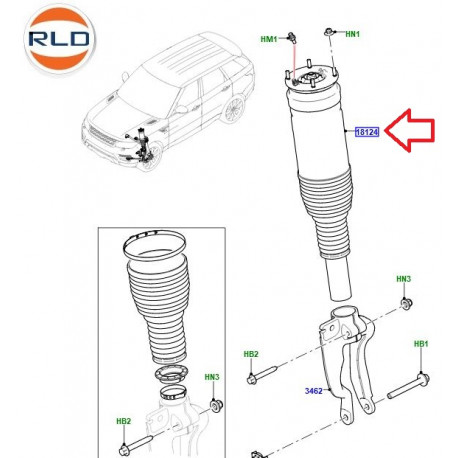 Land rover amortisseur avant gauche (LR087093)