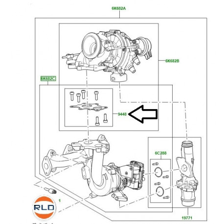 Land rover joint - turbocompresseur (LR112414)