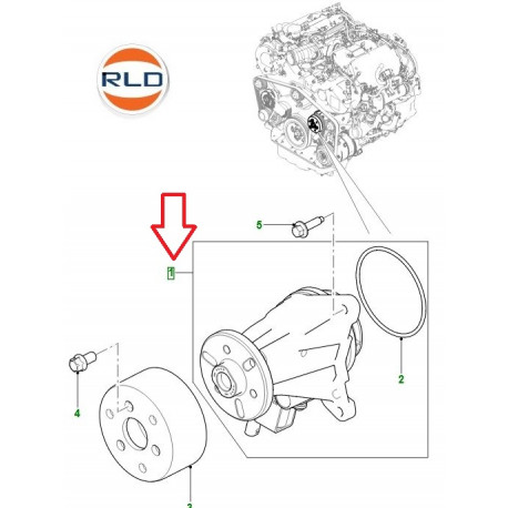 Jaguar pompe à eau F-Pace,  XF X260,  XJ X351 (JDE39951)