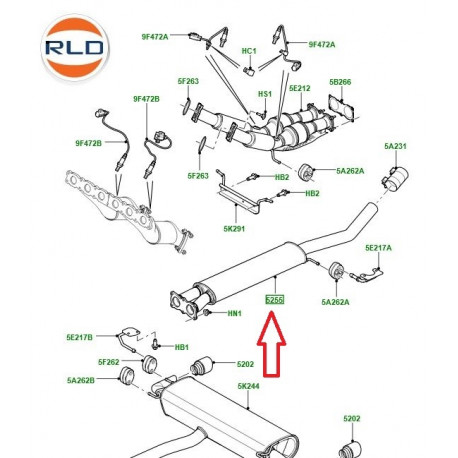 Land rover tuyau d'échappement Freelander 2 (LR041950)