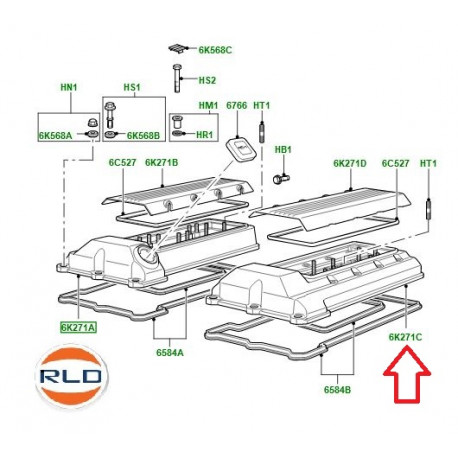 Land rover couvercle-arbre a cames cylindre 5 a 8 (LDR000300)