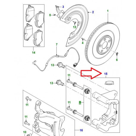 Jaguar support d'ancrage arrière gauche F-Type,  XJ X351 (C2D30779)