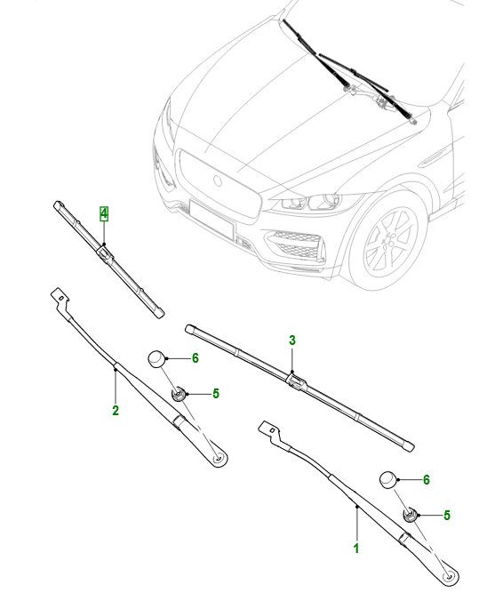 Essuie-glaces Avant Pour Jaguar E-Pace X540 (09.2017+) - Lot De 2 : Gauche 650 Mm, Droite 500 Mm - 7
