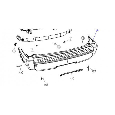 Mopar pare-chocs arr. (68003905AB)