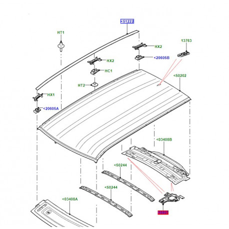 Land rover Moulure droite de toit (LR062618)