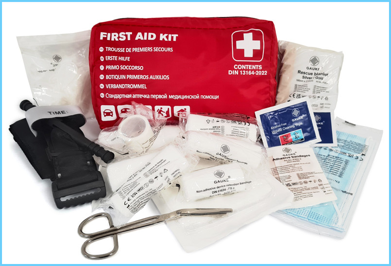 Trousse Premier Secours Moto QBag DIN 13167-2014 - Noir - Obligatoire Dans Plusieurs Pays