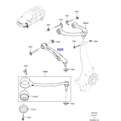 Britpart BRAS DE SUSPENSION AV INFERIEUR DROIT ARRIERE (LR171072)