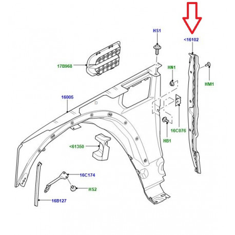 Land rover Joint aile avant gauche Discovery 3 (ASG780032)