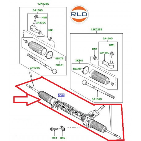 Land rover boitier de direction refait a neuf (LR080130)