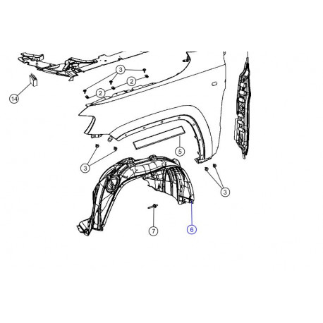 Mopar pare boue avant droit (55079292AG)
