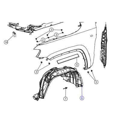 Mopar pare boue avant droit (55079292AG)