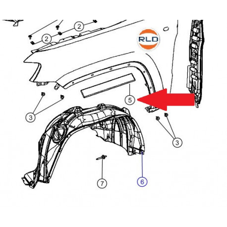 Mopar insonorisant passage de roue (68084871AB)