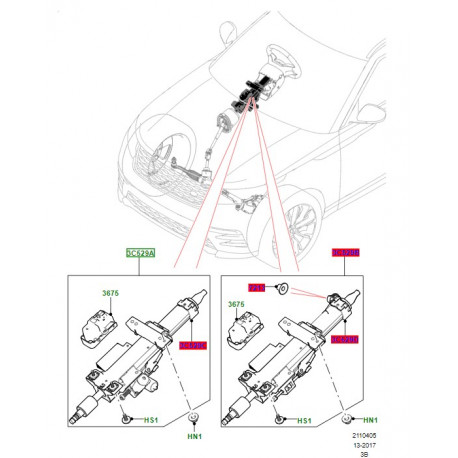Land rover colonne de direction (LR091137)