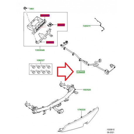 Land rover CABLAGE ACCOUPLEMENT DE REMORQUE (LR133110LR)