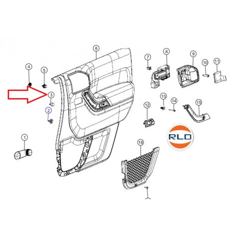 Mopar clips de porte (68091326AA)